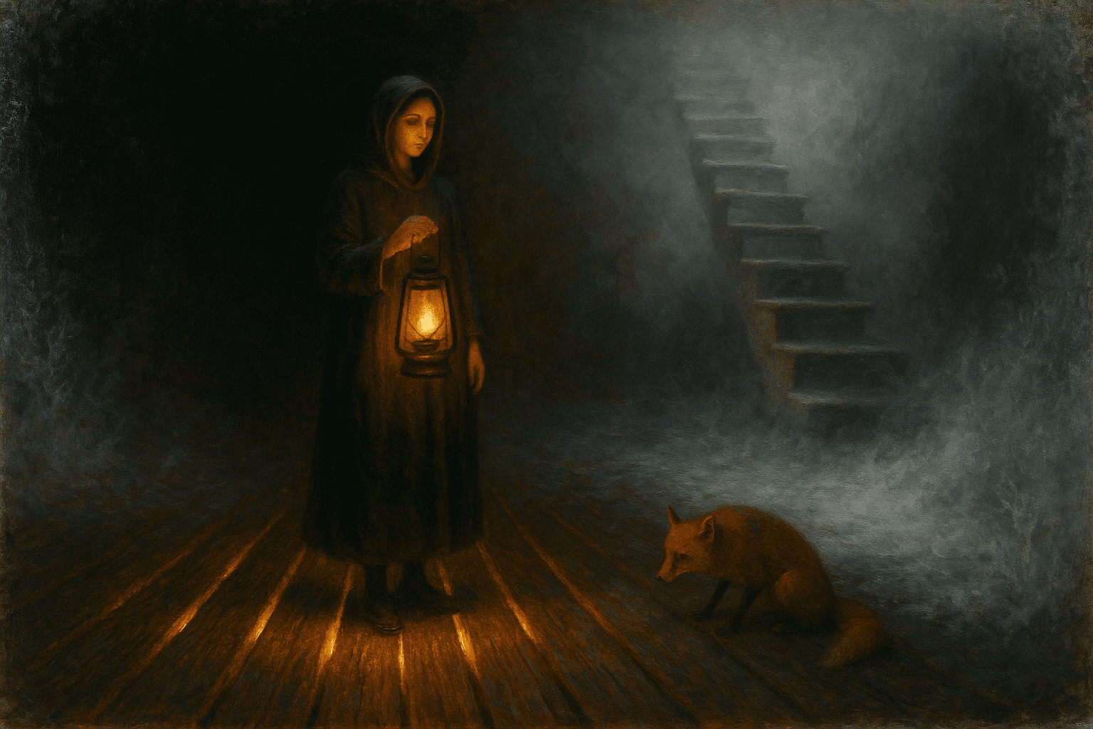 A lantern that is not mine and never goes out sits